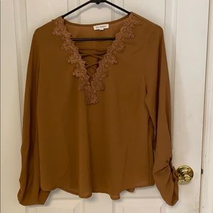 Blu Pepper Criss Cross Neck Top